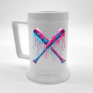 Cross Baseball Bat With Sprinklesdrip Sports Player Softball Gift Beer Stein