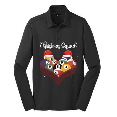 Christmas Billiard Ball Pool Player Christmas Billiards Gift Silk Touch Performance Long Sleeve Polo