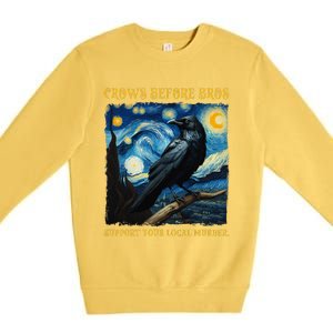 Crows Before Bros Support Your Local Murder Raven Premium Crewneck Sweatshirt