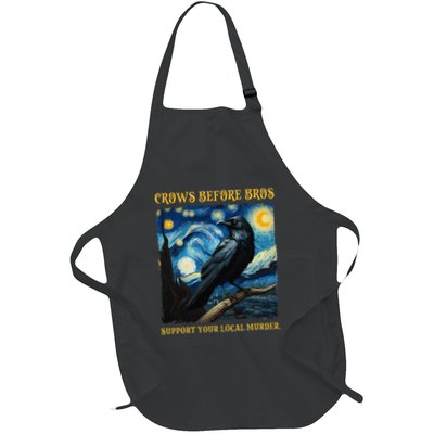 Crows Before Bros Support Your Local Murder Raven Full-Length Apron With Pockets