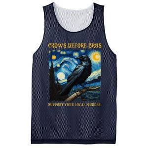 Crows Before Bros Support Your Local Murder Raven Mesh Reversible Basketball Jersey Tank