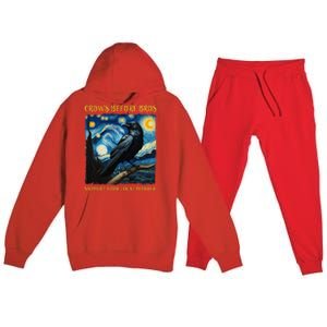 Crows Before Bros Support Your Local Murder Raven Premium Hooded Sweatsuit Set