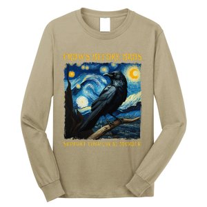 Crows Before Bros Support Your Local Murder Raven Long Sleeve Shirt