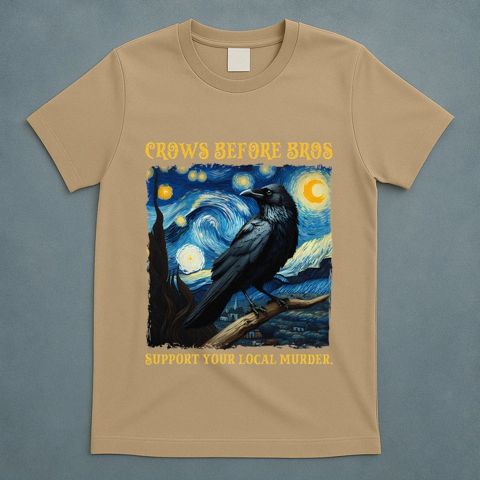 Crows Before Bros Support Your Local Murder Raven T-Shirt