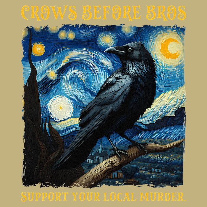 Crows Before Bros Support Your Local Murder Raven T-Shirt