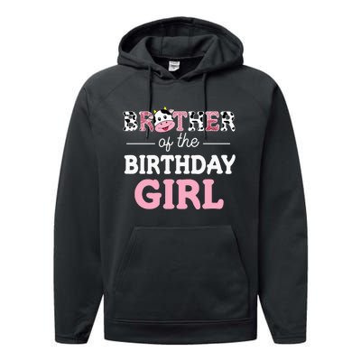 Cow Brother Birthday Family Matching Fathers Day Performance Fleece Hoodie