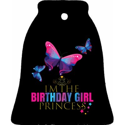 CUTE BUTTERFLY Birthday Princess Shirts Party Outfit Ceramic Bell Ornament