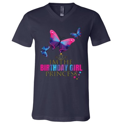 CUTE BUTTERFLY Birthday Princess Shirts Party Outfit V-Neck T-Shirt