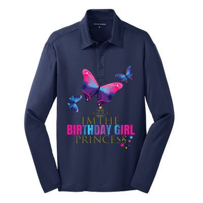 CUTE BUTTERFLY Birthday Princess Shirts Party Outfit Silk Touch Performance Long Sleeve Polo