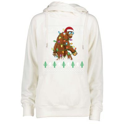 Christmas Bigfoot Boy Funny Ugly Xmas Sweater Meaningful Gift Womens Funnel Neck Pullover Hood