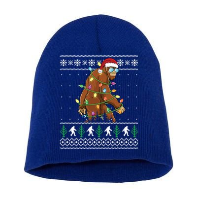 Christmas Bigfoot Boy Funny Ugly Xmas Sweater Meaningful Gift Short Acrylic Beanie