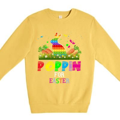 Cute Bunny Bubble Pop Easter Bunny Poppin For Easter Gift Premium Crewneck Sweatshirt