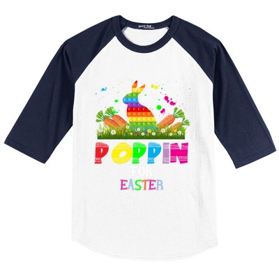 Cute Bunny Bubble Pop Easter Bunny Poppin For Easter Gift Baseball Sleeve Shirt