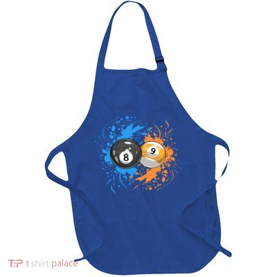 Cool Billiard Balls For 8 Ball And 9ball Player Cool Gift Full-Length Apron With Pockets