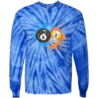 Cool Billiard Balls For 8 Ball And 9ball Player Cool Gift Tie-Dye Long Sleeve Shirt