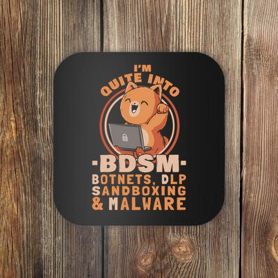 Cybersecurity Bdsm - Botnets Dlp Sandboxing  Malware T-Shirt Coaster