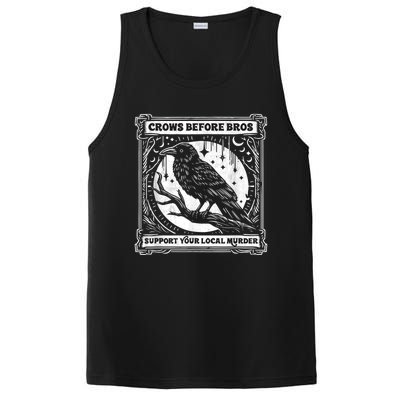 Crows Before Bros Support Your Local Murder Funny Halloween PosiCharge Competitor Tank