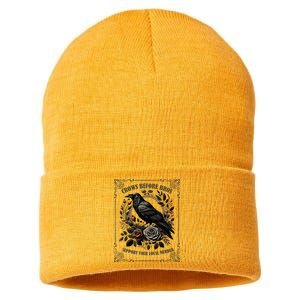 Crows Before Bros Support Your Local Murder Sustainable Knit Beanie