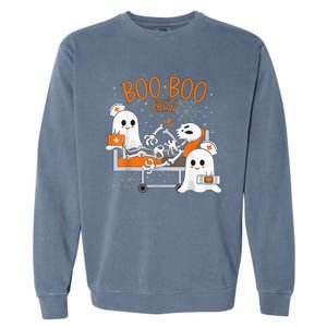 Cool Boo Boo Crew Ghost Doctor Paramedic Nurse Halloween Garment-Dyed Sweatshirt