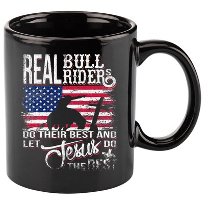 Christian BullRider Bull Riding Jesus Western Sports 11oz C Handle Ceramic Mug