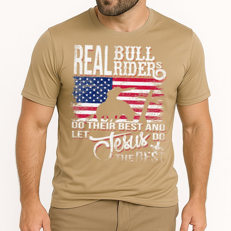 Christian BullRider Bull Riding Jesus Western Sports Cooling Performance Crew T-Shirt