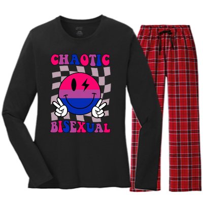 Chaotic Bisexual Bi Lgbt Bisexual Pride Women's Long Sleeve Flannel Pajama Set 