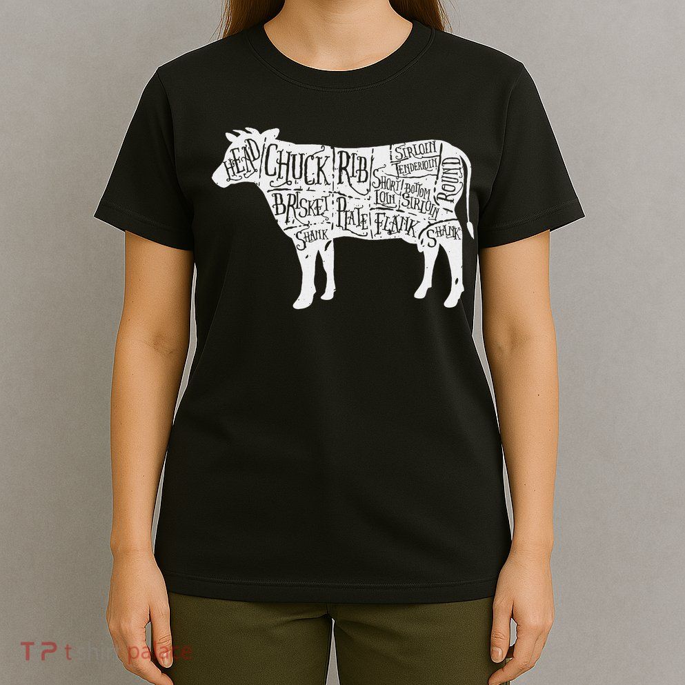 Cow Butcher Beef Cuts Diagram T-Shirt