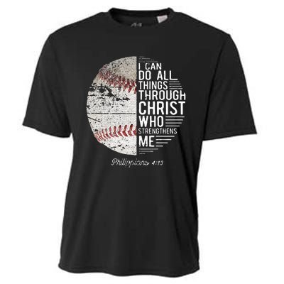 Christian Baseball Boy Philippians Religious Cooling Performance Crew T-Shirt