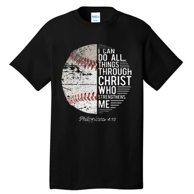 Christian Baseball Boy Philippians Religious Tall T-Shirt