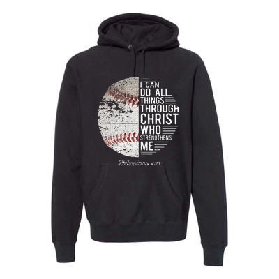 Christian Baseball Boy Philippians Religious Premium Hoodie