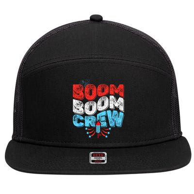 Cute Boom Boom Crew 4th Of July Fireworks Family Matching 7 Panel Mesh Trucker Snapback Hat