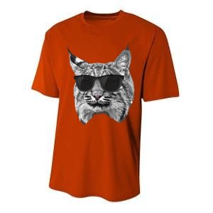 Cool Bobcat Bobcats Sunglasses Animal Lover Performance Sprint T-Shirt