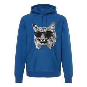 Cool Bobcat Bobcats Sunglasses Animal Lover Premium Hoodie