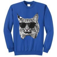 Cool Bobcat Bobcats Sunglasses Animal Lover Tall Sweatshirt