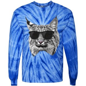 Cool Bobcat Bobcats Sunglasses Animal Lover Tie-Dye Long Sleeve Shirt