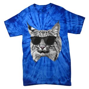 Cool Bobcat Bobcats Sunglasses Animal Lover Tie-Dye T-Shirt