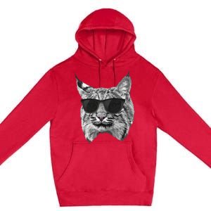 Cool Bobcat Bobcats Sunglasses Animal Lover Premium Pullover Hoodie