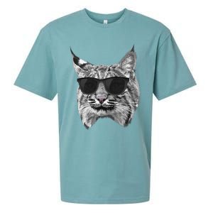 Cool Bobcat Bobcats Sunglasses Animal Lover Sueded Cloud Jersey T-Shirt