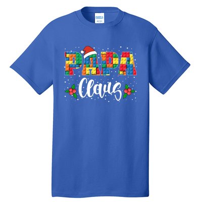 Christmas Building Bricks Papa Claus Master Builder Family Gift Tall T-Shirt