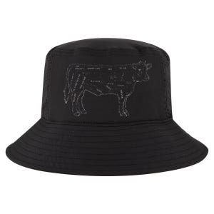 Cow Butcher Beef Cuts Diagram Eat Beef Butcher Cut Chart Cool Comfort Performance Bucket Hat