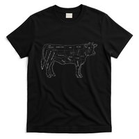 Cow Butcher Beef Cuts Diagram Eat Beef Butcher Cut Chart T-Shirt