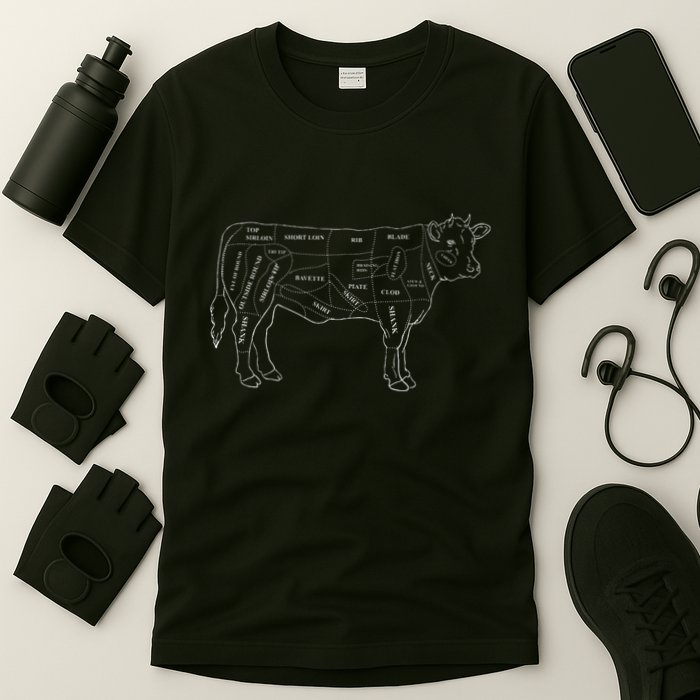 Cow Butcher Beef Cuts Diagram Eat Beef Butcher Cut Chart T-Shirt