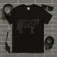 Cow Butcher Beef Cuts Diagram Eat Beef Butcher Cut Chart T-Shirt