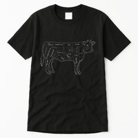 Cow Butcher Beef Cuts Diagram Eat Beef Butcher Cut Chart Tall T-Shirt