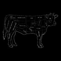 Cow Butcher Beef Cuts Diagram Eat Beef Butcher Cut Chart Flat Bill Trucker Hat