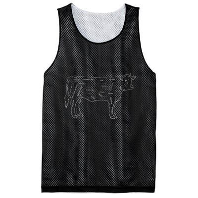 Cow Butcher Beef Cuts Diagram Eat Beef Butcher Cut Chart Mesh Reversible Basketball Jersey Tank