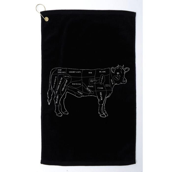 Cow Butcher Beef Cuts Diagram Eat Beef Butcher Cut Chart Golf Towel