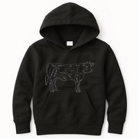 Cow Butcher Beef Cuts Diagram Eat Beef Butcher Cut Chart Kids Hoodie