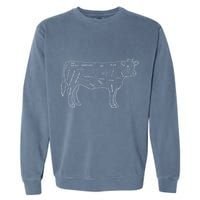 Cow Butcher Beef Cuts Diagram Eat Beef Butcher Cut Chart Garment-Dyed Sweatshirt