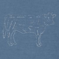 Cow Butcher Beef Cuts Diagram Eat Beef Butcher Cut Chart Garment-Dyed Sweatshirt